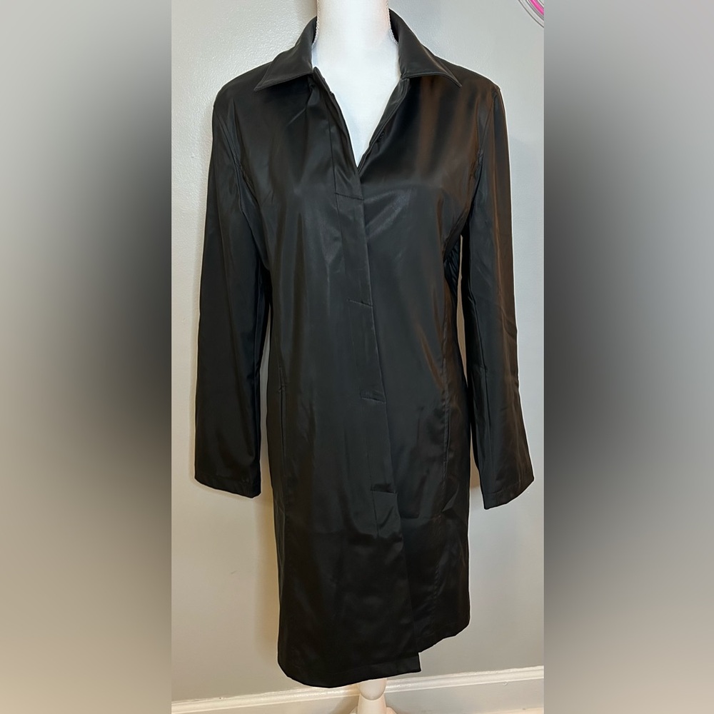 FUDA International Sleek Black Women's Trench Coat, Size M
